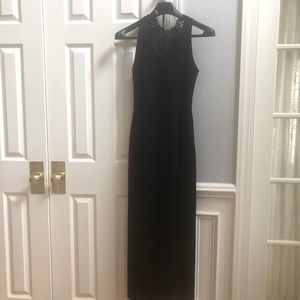 Vintage Rex Lester Black Full Length Gown Size 4